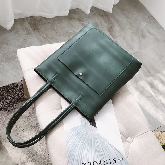 Green women's Simple Shoulder Bag